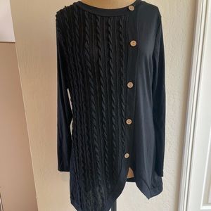 Gorgeous Black Tunic Sweater, med, MINT CONDITION